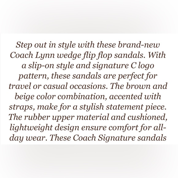 COACH Lynn Wedge Signature Flip Flop Sandal - Picture 11 of 11